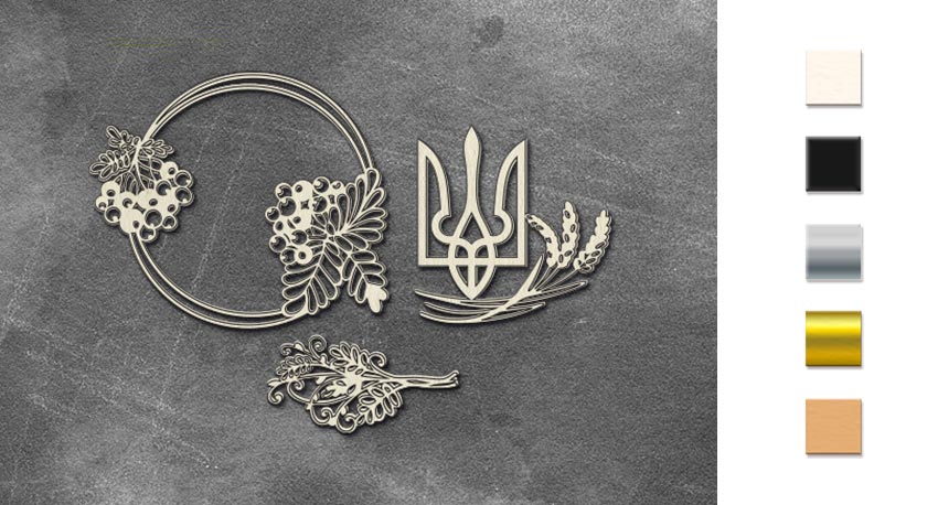 Chipboard embellishments set, Inspired by Ukraine #798