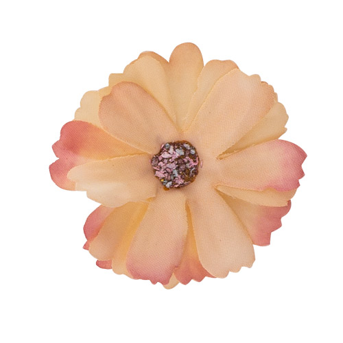 Цветок ромашки персиковый с коралловым, 1шт - Фото 0