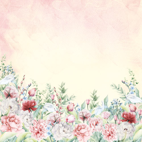Double-sided scrapbooking paper set Peony garden 12"x12", 10 sheets - foto 4
