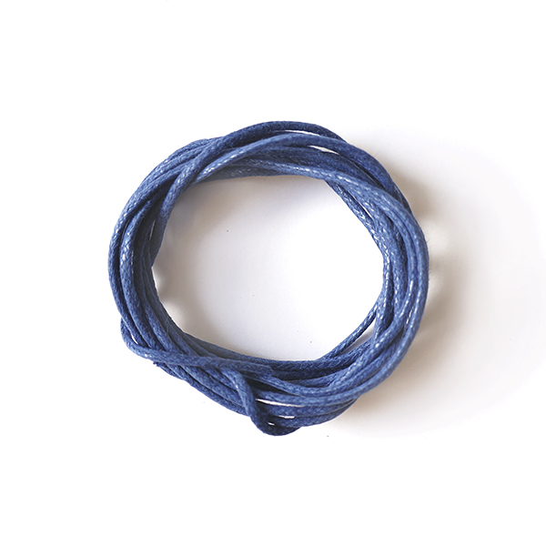 Round wax cord, d=2mm, color Blue