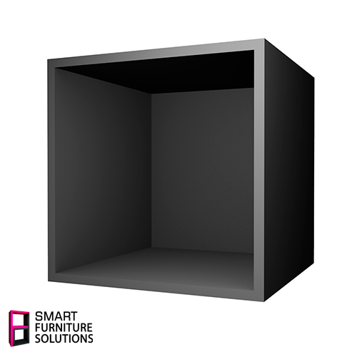 Меблева секція - куб, Корпус Чорний, Тильна панель МДФ, 400мм х 400мм х 400мм
