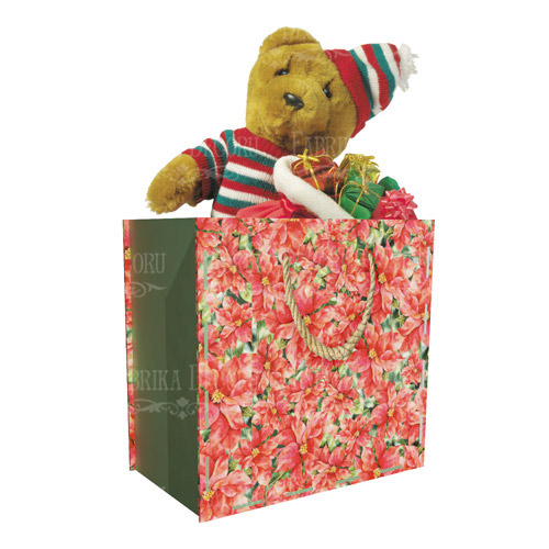 Bag shaped gift box with rope handles for presents, flowers, sweets, 260х250х150 mm, DIY kit #295 - foto 1