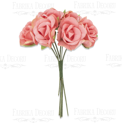 Rosenblüten, Farbe Englische Rose, 6St - Fabrika Decoru