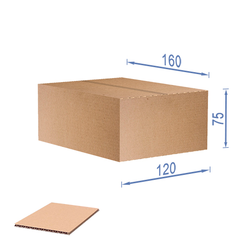 Коробка картонна для пакування (10шт), 3 шарова, коричнева, 160 х 120 х 75 мм - фото 0