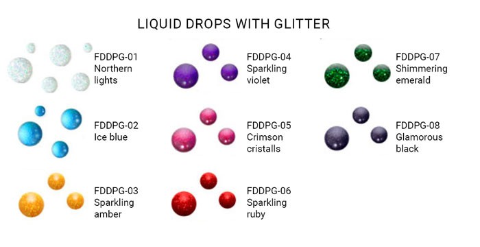 Liquid glass drops with glitter Shimmering emerald 30 ml - foto 0