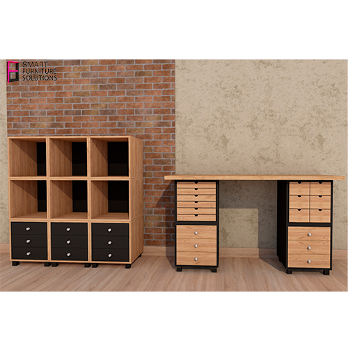 Cabinet with three drawers, Body Black, Fronts Black, 400mm x 400mm x 400mm - foto 5