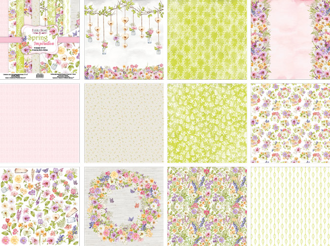 Double-sided scrapbooking paper set Spring inspiration 12"x12", 10 sheets - foto 0