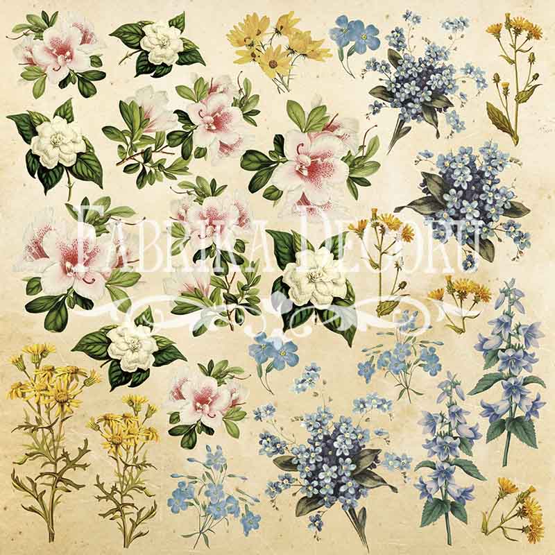 Arkusz z obrazkami do dekorowania "Botany summer" №1 - Fabrika Decoru