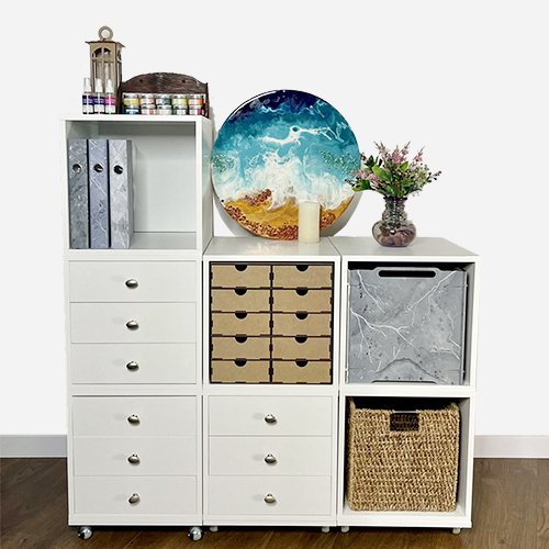 Cabinet with three drawers, Body White, 400mm x 400mm x 400mm - foto 0