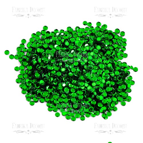 Sequins Round rosettes mini, green metallic, #513 - foto 0