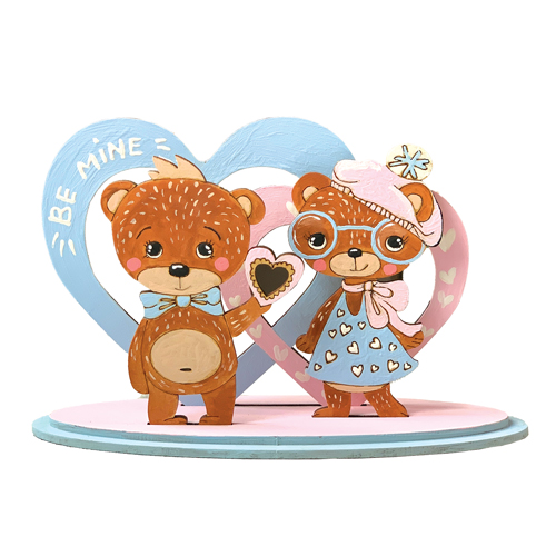 DIY wooden coloring set, desk composition "Bears in love", #037 - foto 0