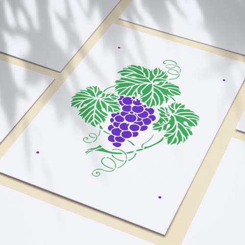 Stencil reusable, 15 cm x 20 cm Grape border, #428 - foto 0
