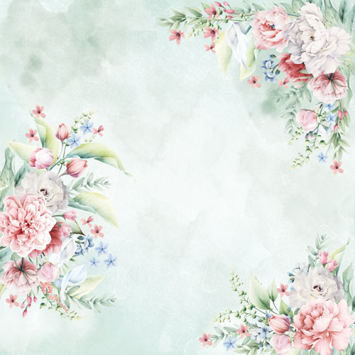 Double-sided scrapbooking paper set Peony garden 12"x12", 10 sheets - foto 7