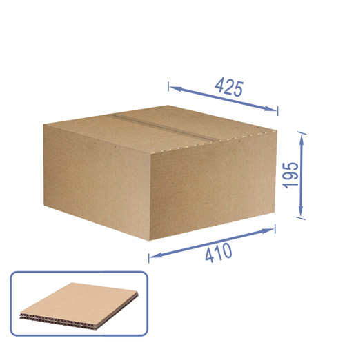Коробка картонна для пакування (10шт), 5 шарова, коричнева, 425 х 410 х 195 мм - фото 0