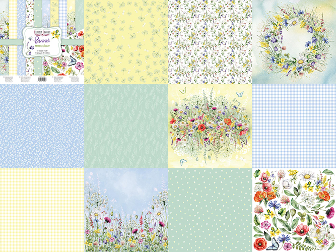 Double-sided scrapbooking paper set Summer meadow 8"x8" 10 sheets - foto 0