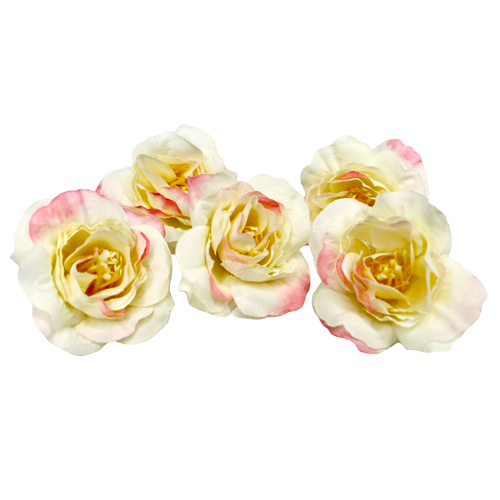 Kwiaty róży beżowy z różowym, 1 szt - Fabrika Decoru