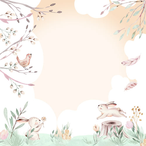 Double-sided scrapbooking paper set Sweet bunny 12"x12", 10 sheets - foto 3