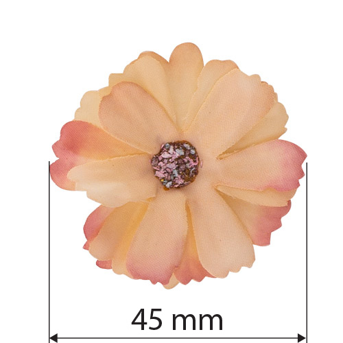 Цветок ромашки персиковый с коралловым, 1шт - Фото 1