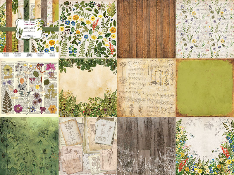 Колекція паперу для скрапбукінгу Summer botanical story  30.5 х 30.5 см, 10 аркушів - фото 0
