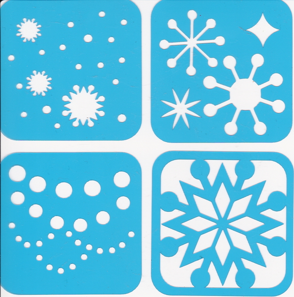 Set of stencils for crafts 7x7sm "New Year\'s mini 1" # 071