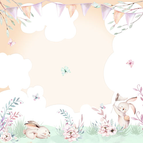 Double-sided scrapbooking paper set Sweet bunny 12"x12", 10 sheets - foto 1