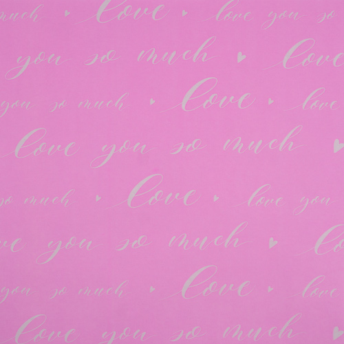 Arkusz kraft papieru z wzorem "Napis Love you na różowo" - Fabrika Decoru