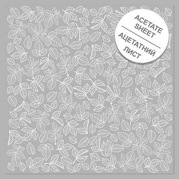 Acetatfolie mit weißem Muster Weiße Rosenblätter 12"x12"