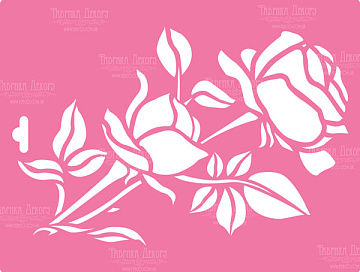 Stencil for decoration XL size (30*21cm), Two roses #025