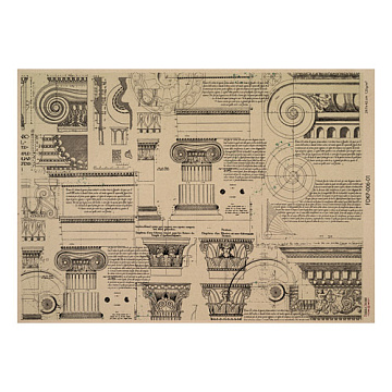 Kraft paper sheet History and architecture #01, 16,5’’x11,5’’ 