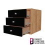 Cabinet with three drawers, Body Oak Kraft, Fronts Black, 400mm x 400mm x 400mm - 0