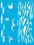 Трафарет многоразовый, 15 см x 20 см, Чайки и море, #368