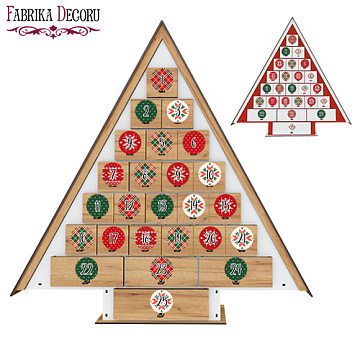 Adventskalender für 25 Tage Weihnachtsbaum mit Aufklebern Zahlen, DIY