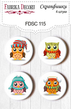 Set of 4pcs flair buttons for scrabooking #115