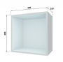 Shelf 400mm x 400mm x 250mm, White body, Back Panel MDF - 2