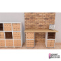 Cabinet with two drawers 0,5:0,5, Fronts Golden Oak, 400mm x 400mm x 400mm - 3