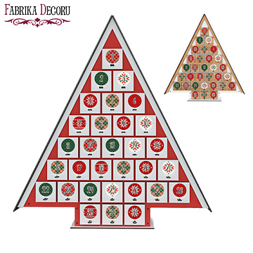 Advent calendar Christmas tree for 31 days with stickers numbers, DIY