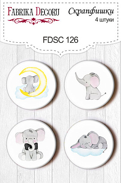 Set of 4pcs flair buttons for scrabooking "My little baby boy" #126