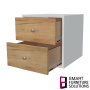 Cabinet with two drawers 0,5:0,5, Fronts Golden Oak, 400mm x 400mm x 400mm - 1