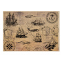 Set of one-sided kraft paper for scrapbooking Maps of the seas and continents 16,5’’x11,5’’, 10 sheets - 3