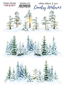 Set of stickers 3pcs Country winter #272
