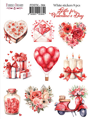 набор наклеек (стикеров) 9 шт, gifts for valentine's day, #384
