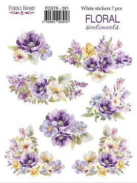 Aufkleberset 7 stk, Floral Sentiments, #391