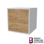 Cabinet with two drawers 0,7:0,3, Fronts Golden Oak, 400mm x 400mm x 400mm - 0