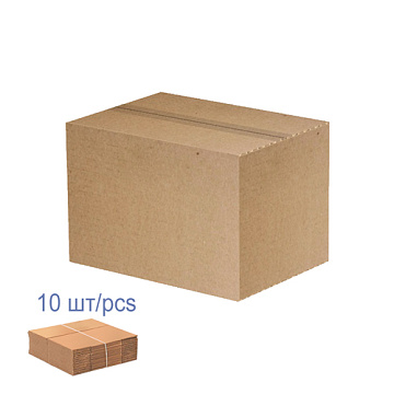 Cardboard box for packaging, 10 pcs set, 3 layers, brown, 350 х 250 х 250 mm