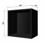 Shelf 400mm x 400mm x 250mm, Black body, Back Panel MDF - 1