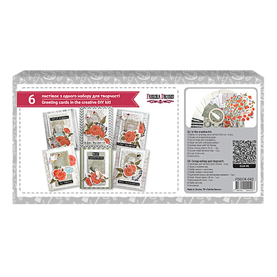 diy kit for making 6 greeting cards "roses dreams", 12 cm x 15 cm