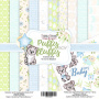 Double-sided scrapbooking paper set Puffy Fluffy Boy 8"x8" 10 sheets