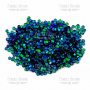 Sequins Round rosettes mini, dark blue with green nacre, #504 - 0