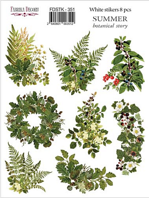 набор наклеек (стикеров) 8 шт summer botanical story #351