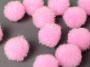 Pompons for crafts and decoration, Pink, 20pcs, diameter 10mm - 0